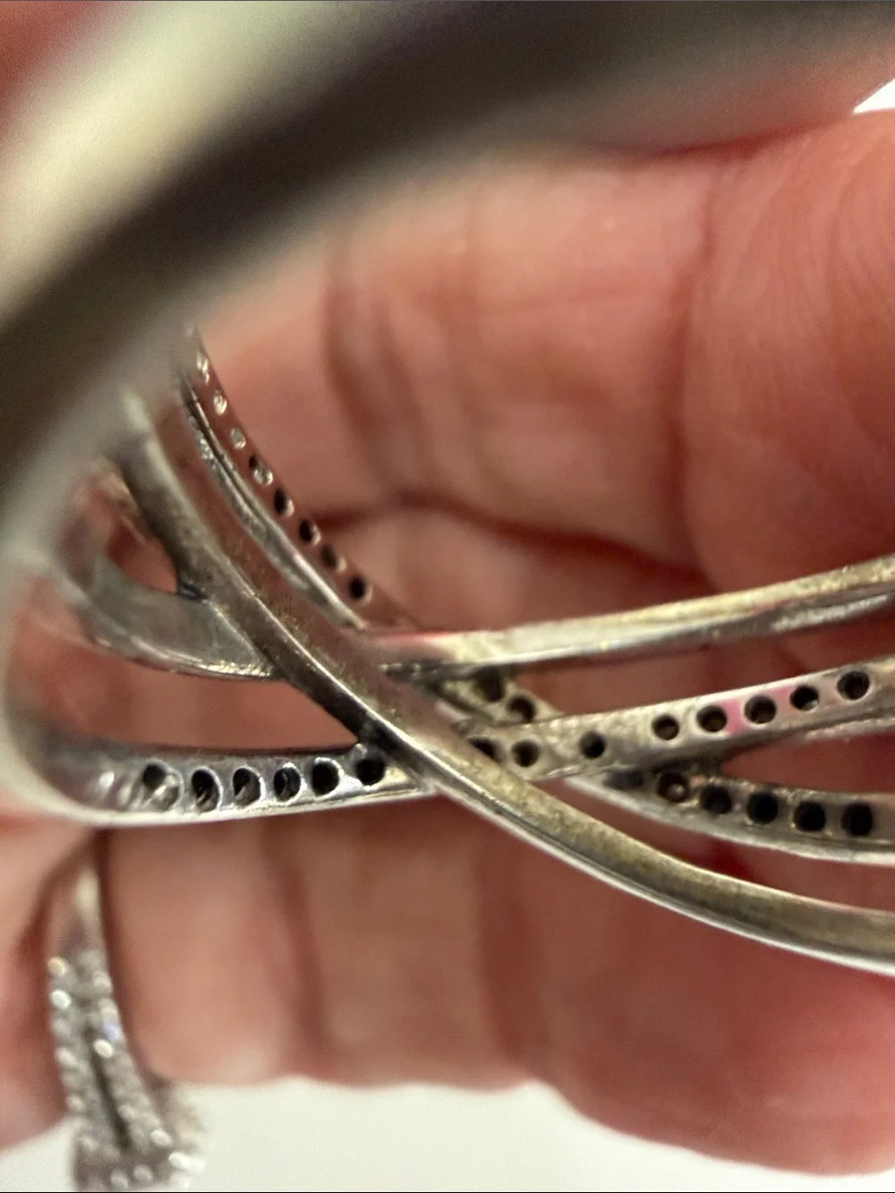 Sterling Silver Diamond  Ring  size 9